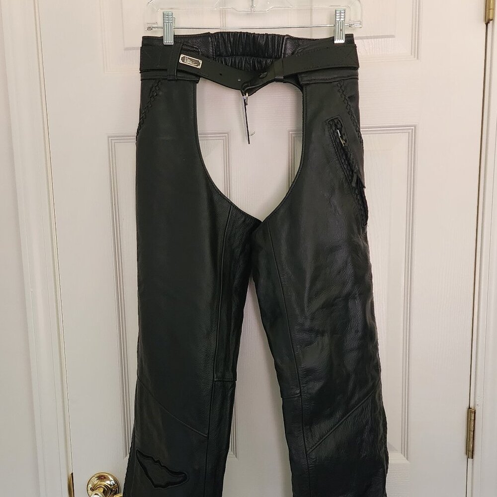 Harley Davidson Women's SX_M Black Leather Willie G Chaps